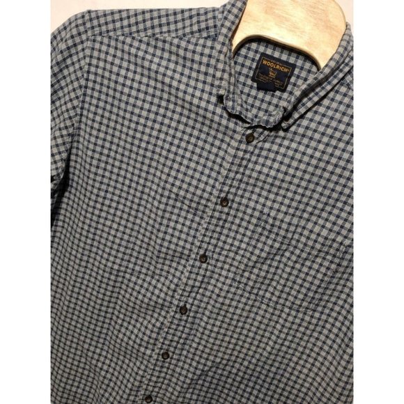 Woolrich Men's Blue Check Short Sleeve XL Button Down Shirt - Picture 1 of 5